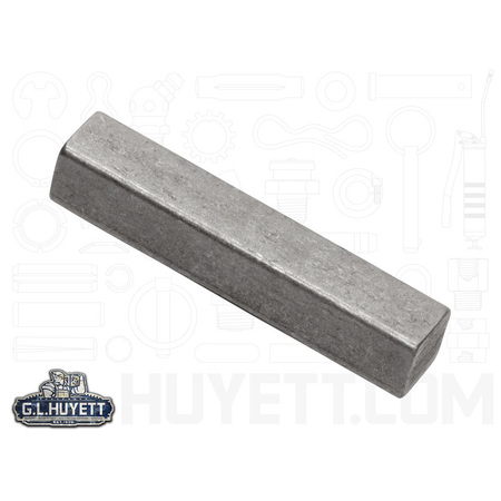 G.L. HUYETT Mil-Spec Machine Key, Square End, Carbon Steel, Plain, 2 in L, 3/8 in Sq MS20066-406